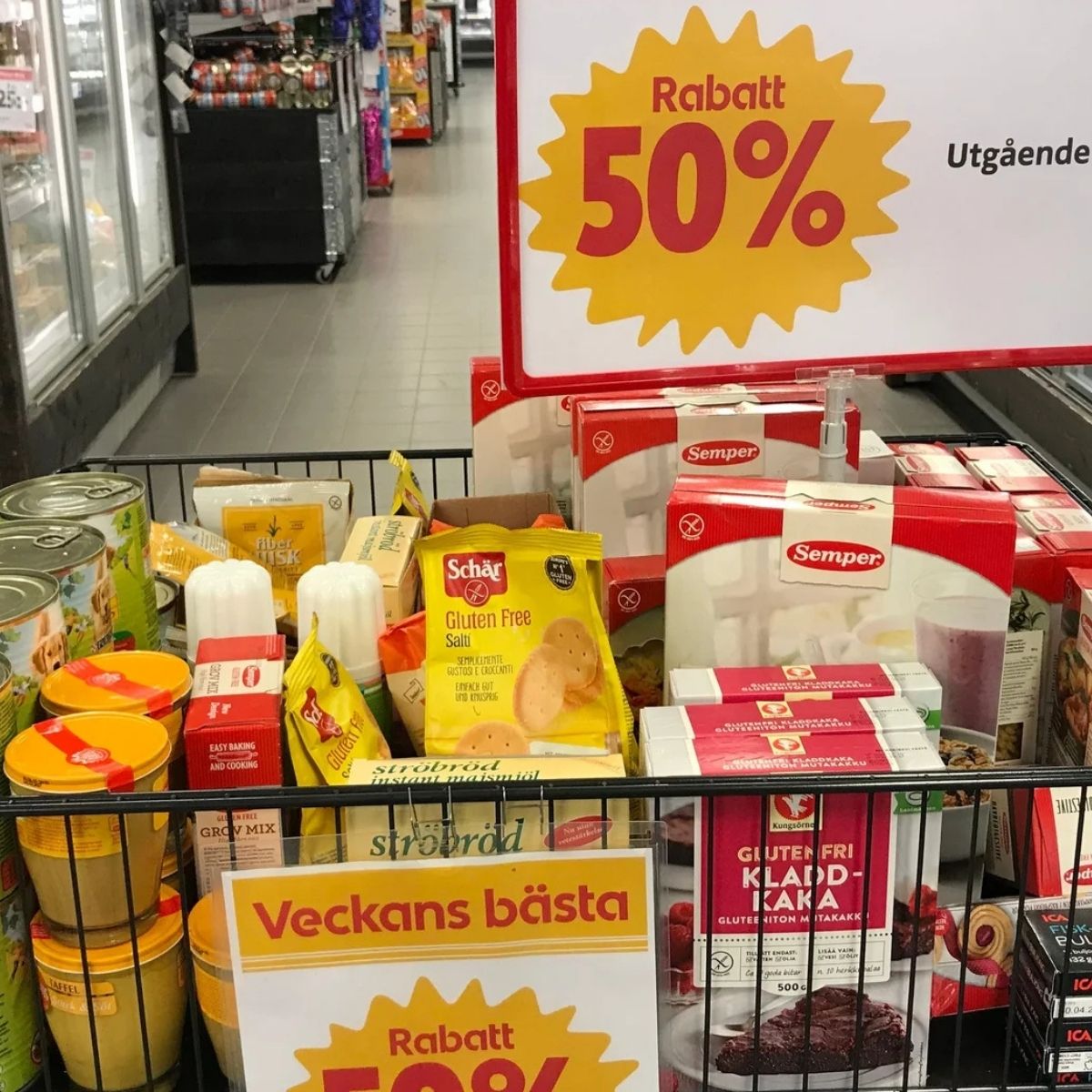 Bild på svinnlåda i en Ica butik